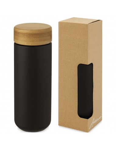 Vaso de cerámica de 300 ml con tapa de bambú...