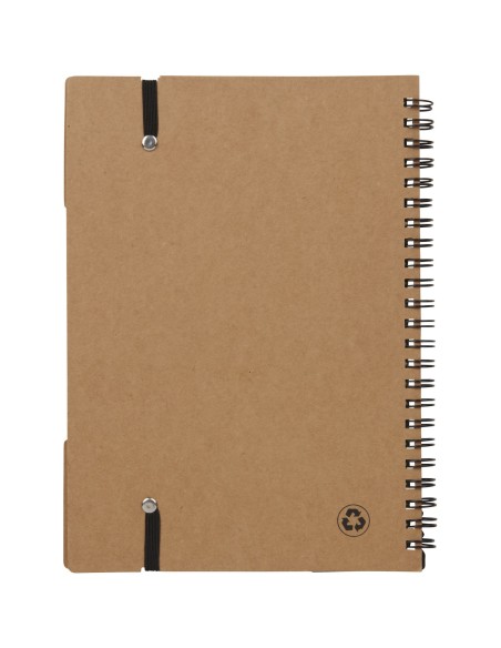 Libreta A5 de papel reciclado con regla y notas adhesivas "Josie"