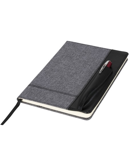 Cuaderno A5 veteado con laterales de cuero
