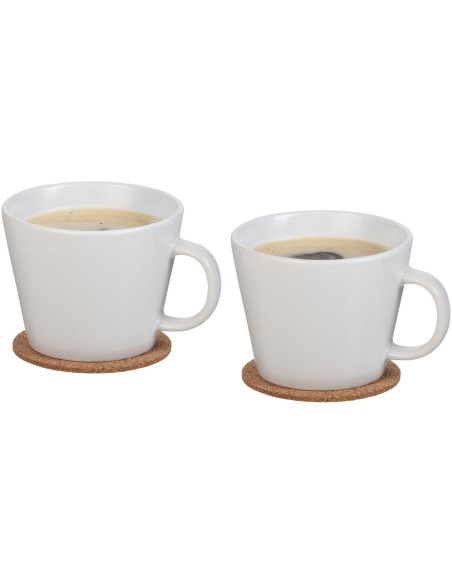 Set de 2 tazas con posavasos "Hartley"