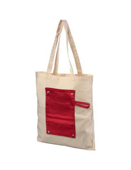 Bolsa Tote de algodón de 180 g/m² enrollable con botones "Snap"