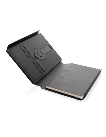Libreta Swiss Peak RCS rePU con cargador inalámbrico 2 en 1