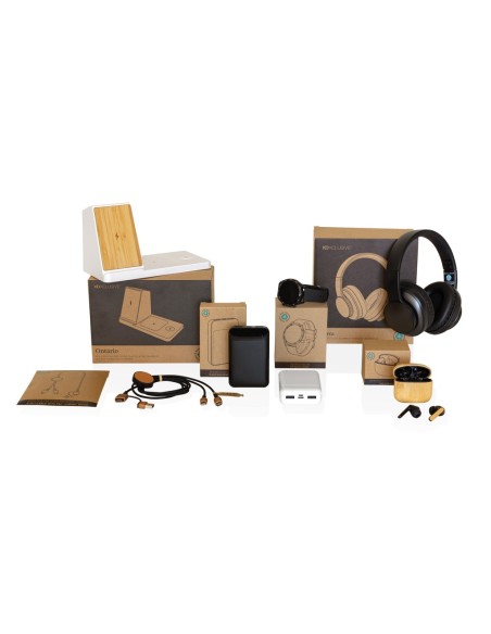Auriculares TWS de bambú y plástico reciclado RCS