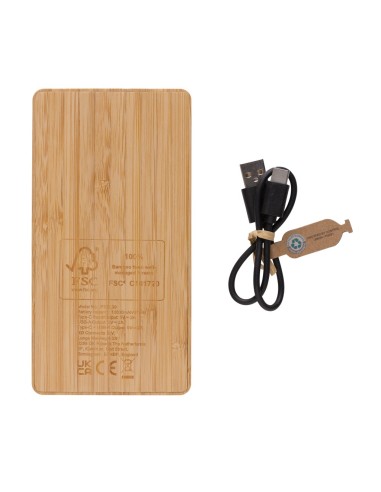 Batería solar de bambú Sunwick 10.000 mah