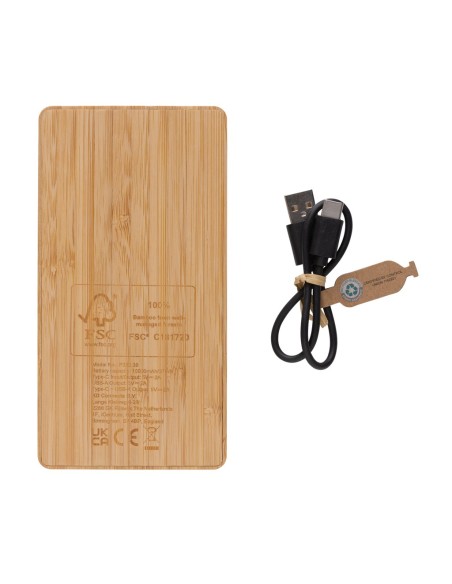 Batería solar de bambú Sunwick 10.000 mah