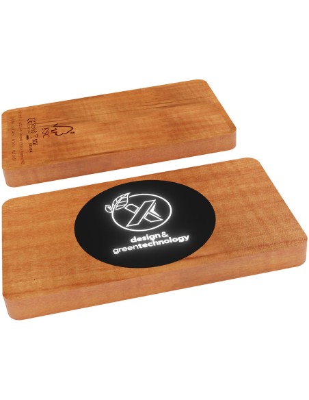 Batería externa inalámbrica de madera de 5000 mAh luminosa "SCX.design P37"
