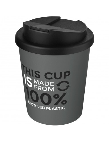 Vaso reciclado de 250 ml con tapa antigoteo...