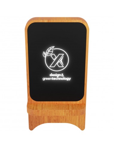 Cargador inalámbrico de madera de 10 W luminoso "SCX.design W16"
