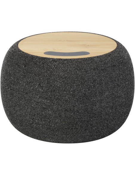 Altavoz de bambú/RPET Bluetooth® y base de carga inalámbrica "Ecofiber"