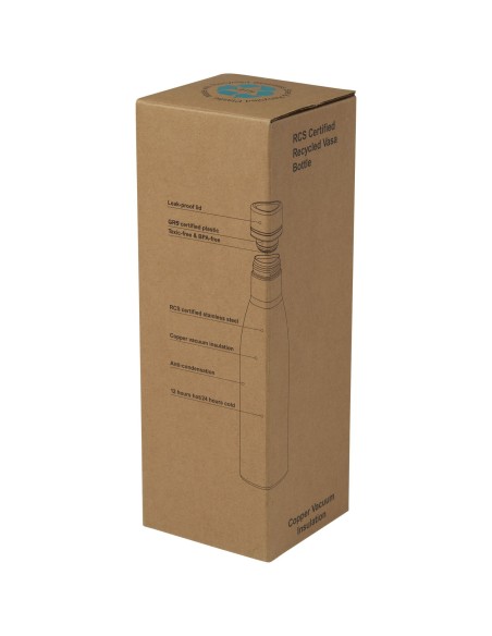 Bidón con aislamiento al vacío de 500 ml de cobre de acero inoxidable reciclado con certificación RCS "Vasa"