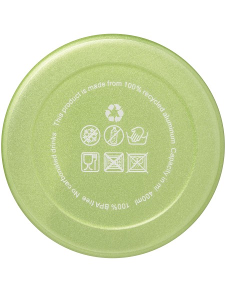 Bidón de 400 ml de aluminio reciclado con certificado RCS con mosquetón "Oregon"