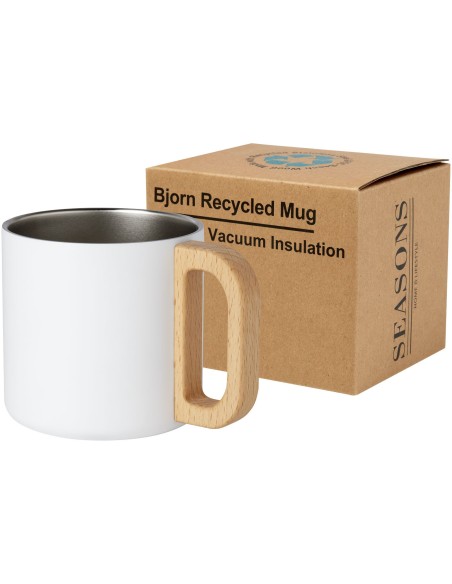 Taza de acero inoxidable reciclado con certificado RCS con aislamiento de cobre de 360 ml "Bjorn"