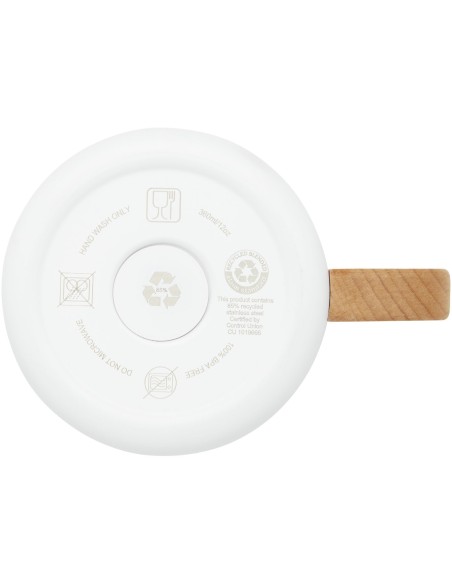 Taza de acero inoxidable reciclado con certificado RCS con aislamiento de cobre de 360 ml "Bjorn"