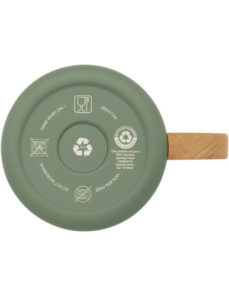 Taza de acero inoxidable reciclado con certificado RCS con aislamiento de cobre de 360 ml "Bjorn"