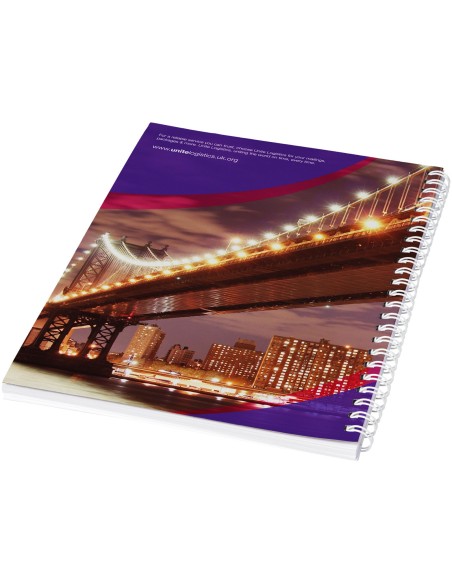 Cuaderno con espiral A5 con cubierta impresa "Desk-Mate®"