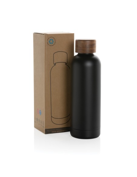 Botella Wood de acero inoxidable reciclado certificado RCS