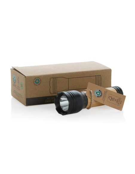 Linterna Lucid bambú y plástico reciclado certificación RCS