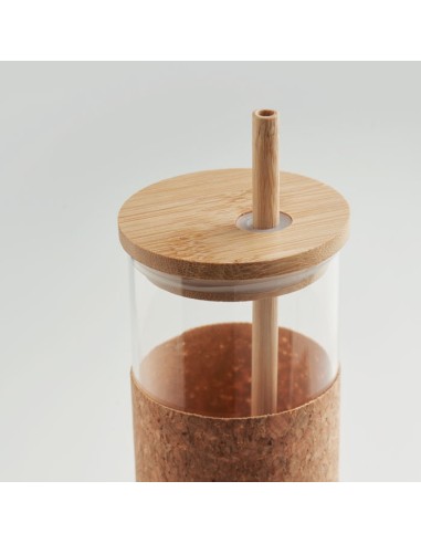 MOLUNGE - Vaso de vidrio con funda 450 ml