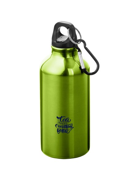 Bidón de 400 ml de aluminio reciclado con certificado RCS con mosquetón "Oregon"