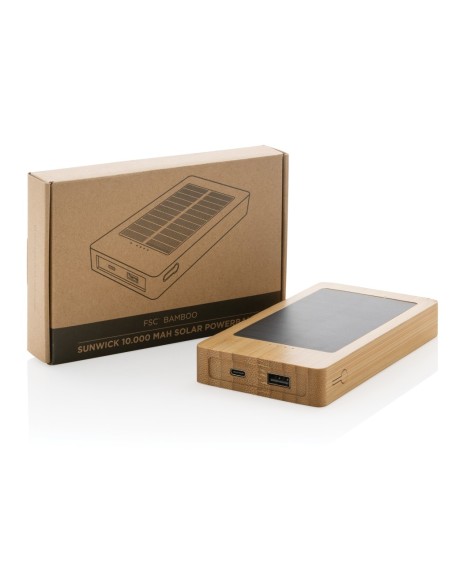 Batería solar de bambú Sunwick 10.000 mah