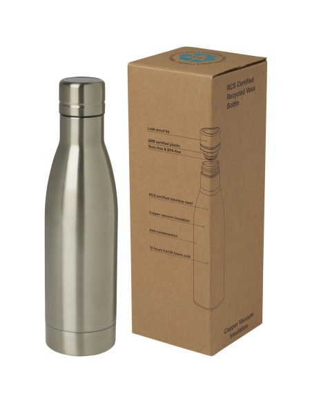 Bidón con aislamiento al vacío de 500 ml de cobre de acero inoxidable reciclado con certificación RCS "Vasa"