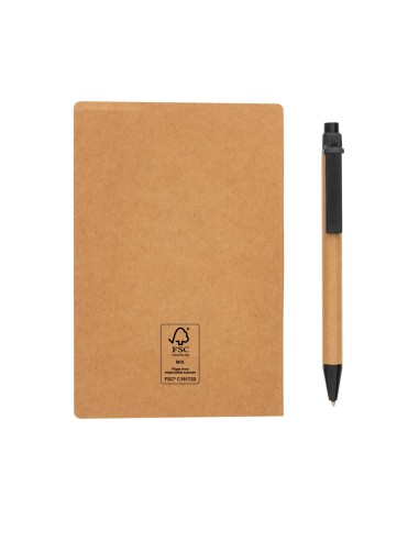 Cuaderno de notas adhesivas Kraft A6 con bolígrafo