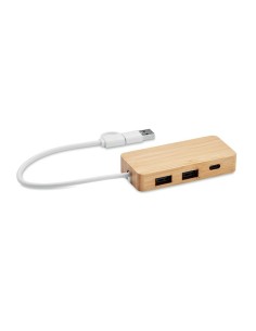 HUBBAM - HUB USB de 3 puertos de bambú