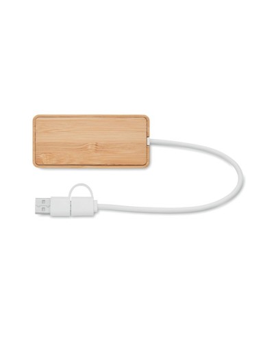 HUBBAM - HUB USB de 3 puertos de bambú