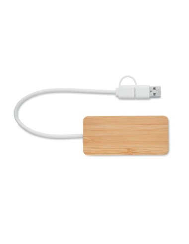 HUBBAM - HUB USB de 3 puertos de bambú