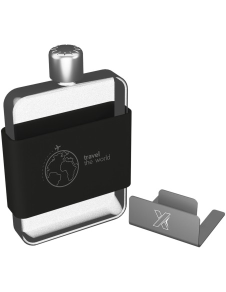 Botella de agua plana de 450 ml de Tritan con funda de silicona "SCX.design D20"