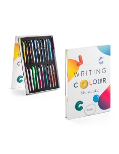 COLOUR WRITING SHOWCASE Muestrario con 20 boligrafos de colores