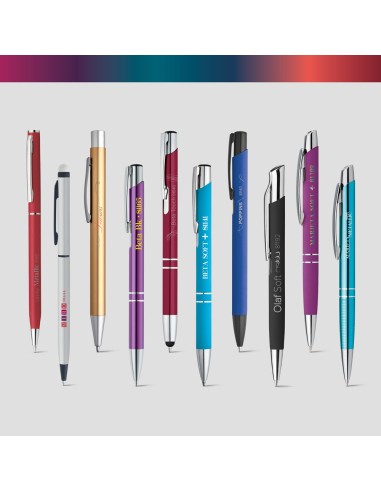 SIGNATURE WRITING SHOWCASE Muestrario con 20 boligrafos metalicos