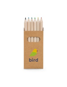 BIRD Caja con 6 lapices de color