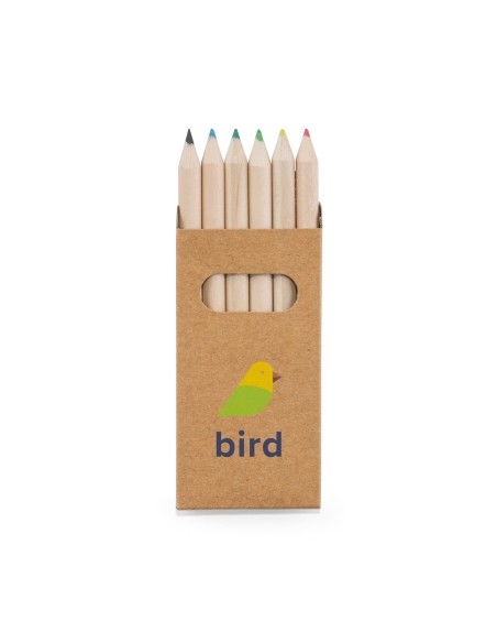 BIRD Caja con 6 lapices de color