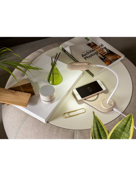 OZZEL Lampara de mesa con cargador inalambrico Rapido 10W