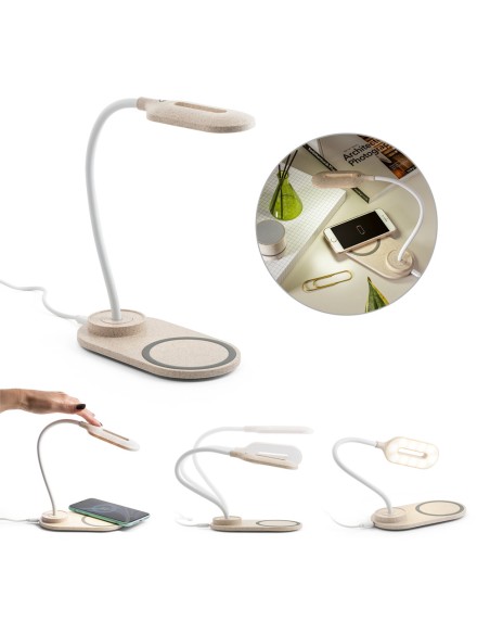 OZZEL Lampara de mesa con cargador inalambrico Rapido 10W