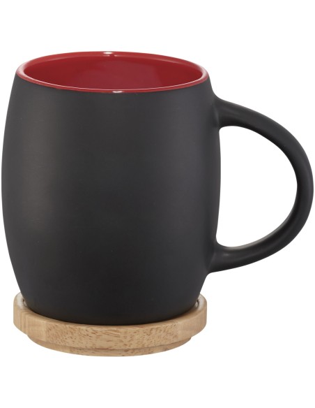 Taza de cerámica de 400 ml con base de madera "Hearth"
