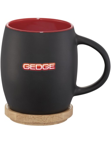 Taza de cerámica de 400 ml con base de madera...