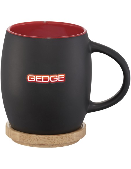 Taza de cerámica de 400 ml con base de madera "Hearth"