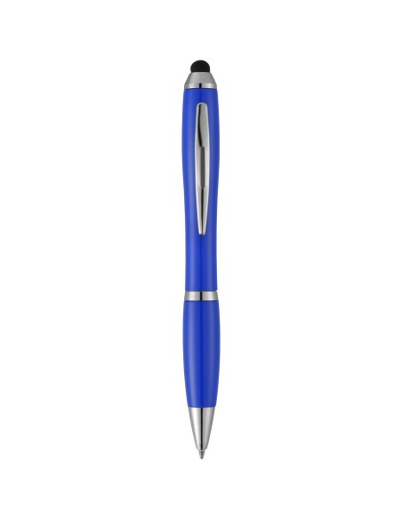Bolígrafo con stylus con cuerpo y empuñadura del mismo color con acabados cromados “Nash”