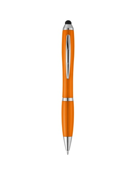Bolígrafo con stylus con cuerpo y empuñadura del mismo color con acabados cromados “Nash”