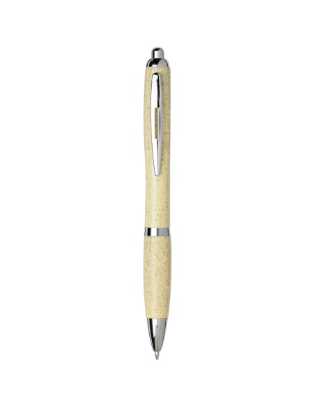 Bolígrafo de paja de trigo con punta cromada "Nash"