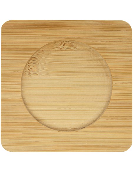 Dos tazas de vidrio de doble pared de 350 ml con posavasos de bambú "Manti"