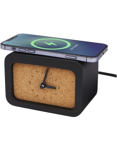 Momento limestone wireless charging desk clock