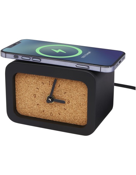 Momento limestone wireless charging desk clock