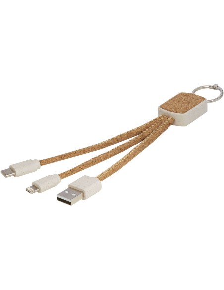 Cable de carga 3 en 1 de paja de trigo y corcho "Bates"