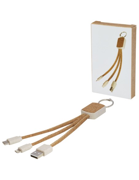 Cable de carga 3 en 1 de paja de trigo y corcho "Bates"