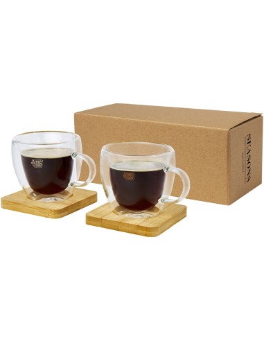 Dos tazas de vidrio de doble pared de 100 ml...