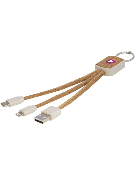 Cable de carga 3 en 1 de paja de trigo y corcho "Bates"