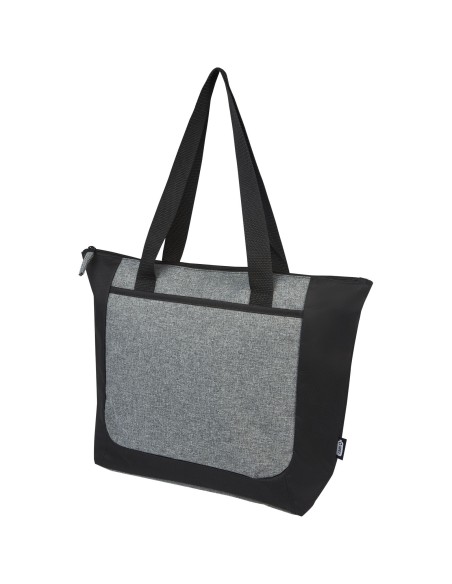 Bolsa Tote reciclada GRS en dos tonos con cremallera de 15 L "Reclaim"